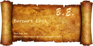 Bernert Erik névjegykártya